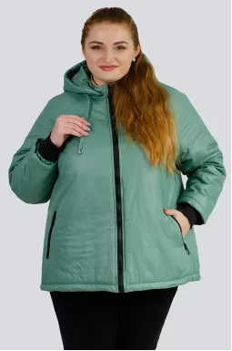 Куртка короткая с капюшоном больших размеров
