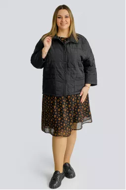  Куртка короткая с высоким воротником больших размеров