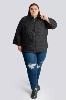 Стеганая короткая куртка больших размеров