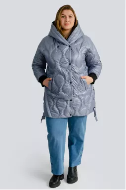 Стеганая куртка с двойным капюшоном больших размеров
