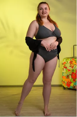 Купальник раздельный в горох больших размеров