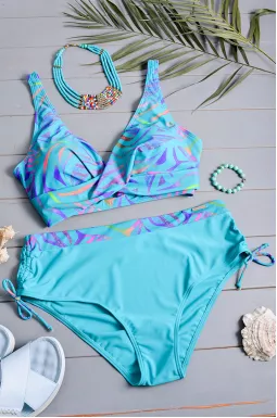 Купальник роздільний в стильний принт великих розмірів