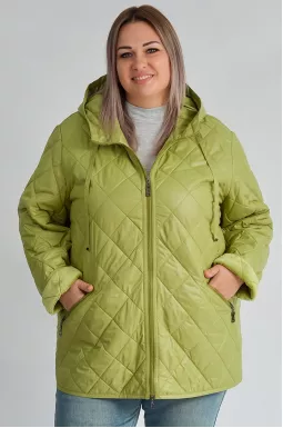 Куртка салатового цвета с карманами больших размеров