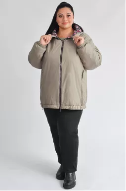 Куртка двостороння з декоративними блискавками великих розмірів