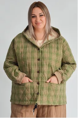 Куртка с капюшоном и регулируемым низом больших размеров