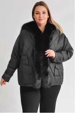 Куртка зі знімним хутром і стильними накладними кишенями великих розмірів