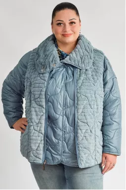 Куртка и жилет двусторонние в ментоловом цвете больших размеров