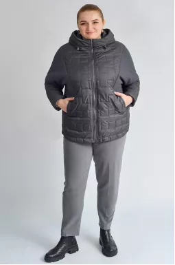 Куртка з комбінованими фактурами великих розмірів