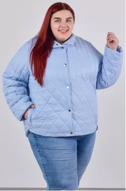 Куртка коротка однотонна з рельєфною стібкою великих розмірів