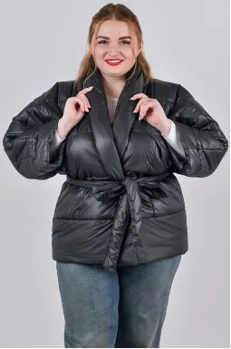 Куртка трансформер із плащівки з поясом та зав’язками великих розмірів