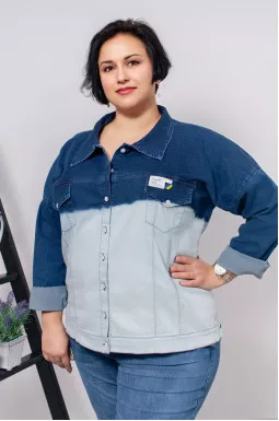 Джинсова куртка лепень супер батал