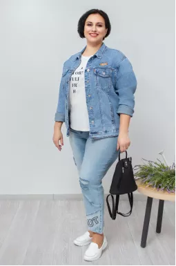 Лепень світлий джинсовий батал