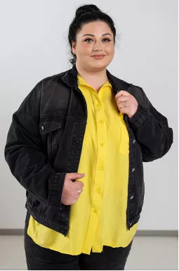 Графітова джинсова куртка великих розмірів