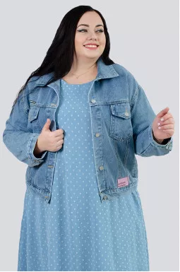 Стильна джинсова куртка великих розмірів