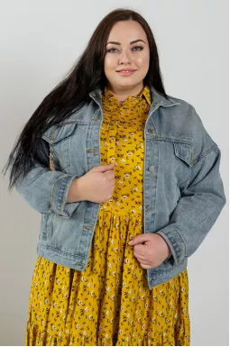 Джинсова куртка з прикрасою великих розмірів