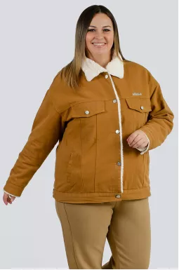 Цветная джинсовая куртка с мехом больших размеров