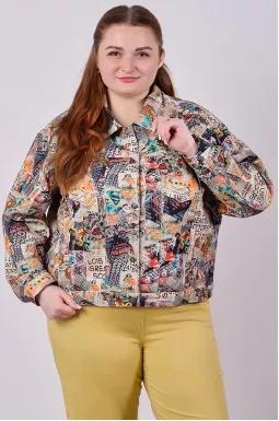 Лепень з яскравим графічним принтом великих розмірів