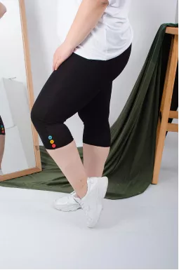 Лосины короткие с пуговицами батал