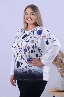 Лонгслів подовжений з яскравим принтом супер батал