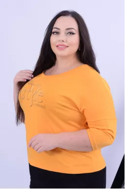 Стильний вкорочений лонгслів батал