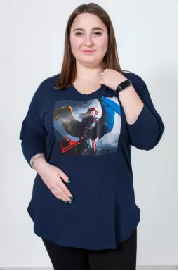 Лонгслів довгий з патріотичним принтом