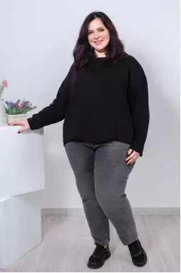 Лонгслів довгий декорований вертикальною смугою на спині супер батал