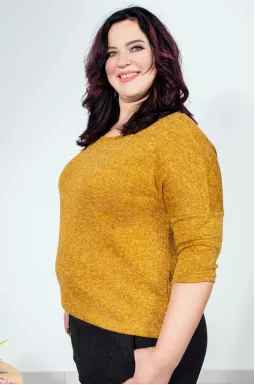 Лонгслів вкорочений меланж батал