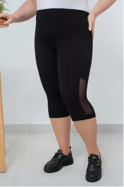 Лосини на широкій резинці зі вставками із сітки супер батал