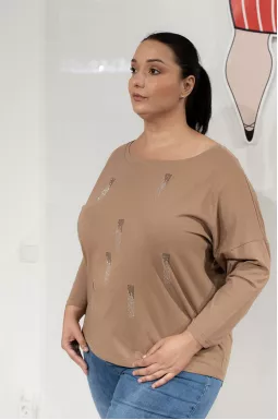 Лонгслів трикотажний з блискітками супер батал