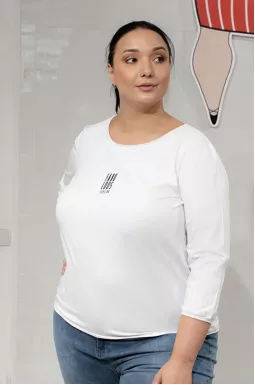 Лонгслів трикотажний з написом супер батал