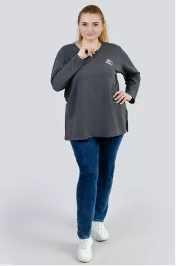 Джемпер спорт з прикрасою супер батал