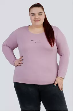 Лонгслів короткий з написом великих розмірів