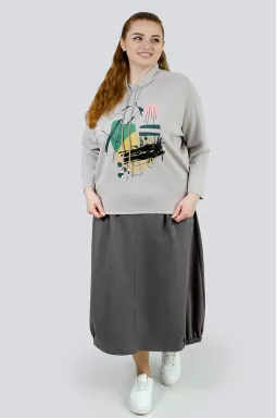 Світшот з високим горлом із шнурівкою великих розмірів