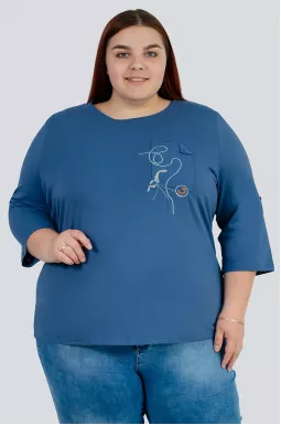 Лонгслів котоновий великих розмірів 1+1=4