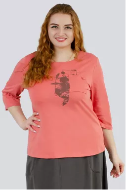 Лонгслів з декором великих розмірів 1+1=4