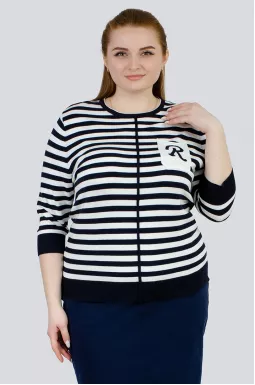 Яскравий джемпер в смужку великих розмірів