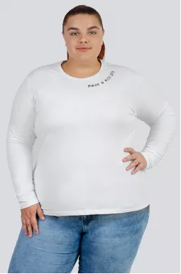 Однотонний трикотажний лонгслів великих розмірів