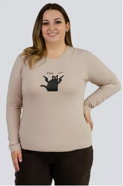 Лонгслів з котиком великих розмірів