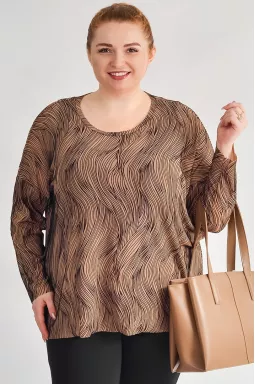 Лонгслів-двійка з абстрактним хвилястим візерунком великих розмірів