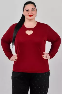 Стильний лонгслів з акцентним вирізом великих розмірів
