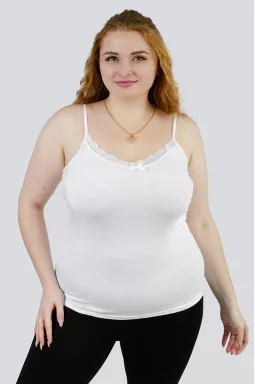 Майка трикотаж з мереживом великих розмірів