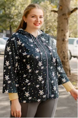 Яркая мастерка в принт больших размеров