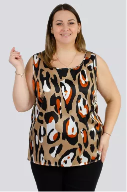 Майка в принт з широкими бретелями