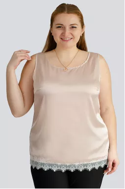 Майка довга з мереживом великих розмірів