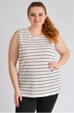Майка длинная в полоску больших размеров