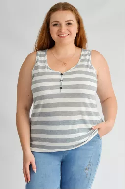 Майка длинная трикотажная с пуговицами больших размеров