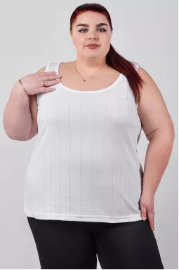 Майка трикотажная с ажурным узором больших размеров