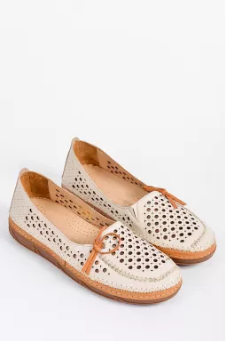 Кремові мокасини на широкі повні ніжки великих розмірів