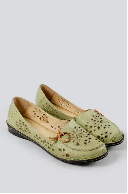 Мокасини фісташкові в візерунок великих розмірів