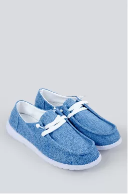 Мокасини у кольорі денім великих розмірів